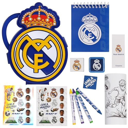 Malset im Koffer – Kreativset, Zeichen & Bastelset, Malkoffer mit Zubehör, Geschenk (Real Madrid)
