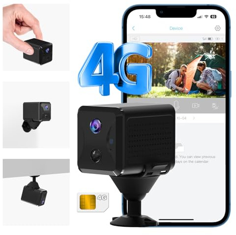 Bextgoo 4G LTE Überwachungskamera mit SIM Karte, 2K HD Kamera ohne WLAN | mit 5200mAh Akku für Lange Laufzeit, KI-Bewegungserkennung, Nachtsicht, 160° Weitwinkel, Ideal für Auto, Garage und Camping