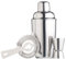 BarCraft Set per Cocktail in Confezione Regalo con Ricette Stampate, Acciaio Inox, 3 Pezzi