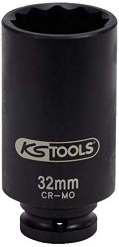 KS Tools 150.1706 Llave de vaso de impacto especial para árboles de transmisión, 1/2, 32 mm
