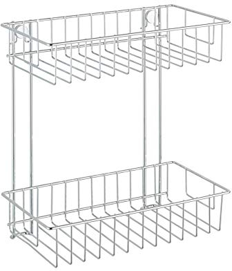 WENKO Wandregal 2 Etagen Mod. Classic für Bad zusätzlicher Stauraum für Pflegeprodukte inklusive Schrauben Maße 24 cm x 26 cm x 14 cm Farbe Chrom