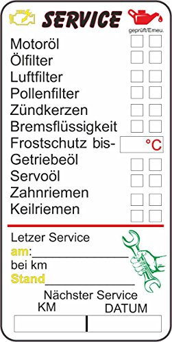 NetSpares 30 x Aufkleber Service Motoröl Ölfiter Bremsflüssigkeit Servoöl Pollenfilter