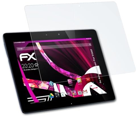 atFoliX Glasfolie kompatibel mit Asus Transformer Pad TF300T Panzerfolie, 9H Hybrid-Glass FX Schutzpanzer Folie