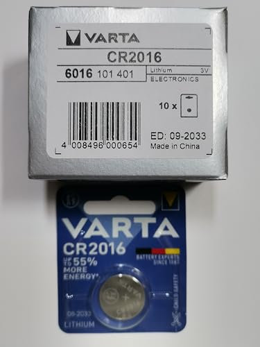 VARTA Lot de 10 piles bouton lithiumElectronics CR2016 3 Volt