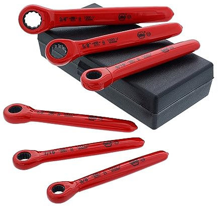Wiha 21391 Ratchet Wrenches, Inch with Insulated Handle, 6 Piece Set by Wiha