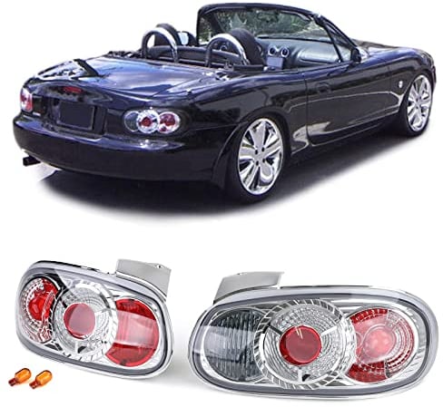 Carparts-Online Klarglas Rückleuchten Chrom Paar passend für Mazda MX5 NB 98-05