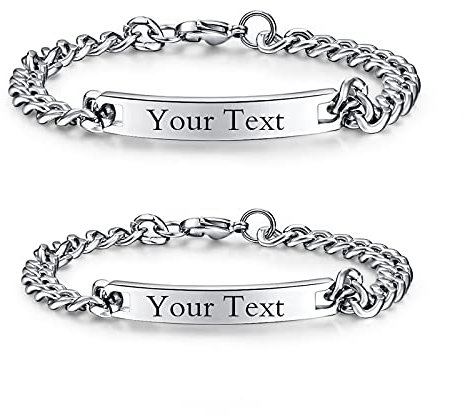 NEHZUS Damen Herren Edelstahl ID Armbänder Custom Gravur Personalisierte Armband Jahrestag Geschenke