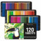Zenacolor - 120 Professionelle Buntstifte Set, mit Metallbox - Farbstifte Set mit 120 einzigartigen Farben - Zeichnen, Skizzieren, Ausmalen - Buntstifte Für Erwachsene oder Kinder