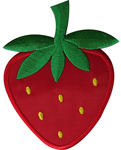 Erdbeer-Aufnäher, bestickt, zum Aufbügeln oder Aufnähen, Bastelbedarf