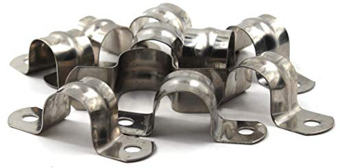 M20 304 Edelstahl-Rohrband mit zwei Löchern, Spannclip-Rohrriemen (20 Stück)