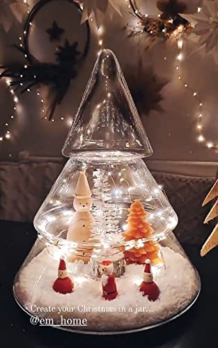 EMH Grand pot de Noël en verre avec couvercle 38 cm