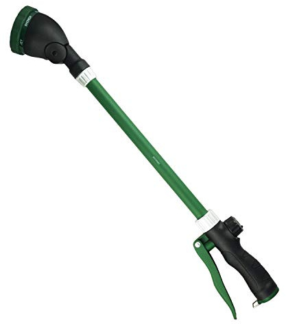H2O WORKS Heavy Duty 21 Inch Watering Wand with Pivoting Head, Adjustable Water Sprayer Wand with Ergonomic Handle, Spray 6 Watering Patterns, Perfect for Watering Hanging Plants