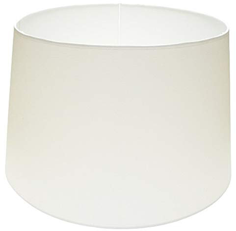 Lampenschirm 450x380x250mm Durchmesser Untere x Höhe | Baumwollimitat weiß | Unter Sockel E27 (groß) | Für Tisch- und Bodenleuchten | Schirm 45x38x25cm | Schirm 45cm