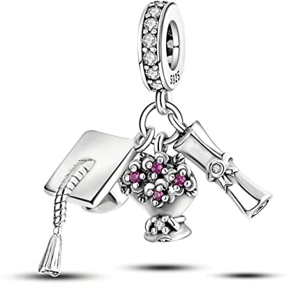 MariaFonte Charm Neu 2025 Kompatibel Alle Marken Anhänger Abschluss Diplom Blumen Pergament Geburtstag Jubiläum Anhänger Original Angebote Silber 925 Mom Bead Glücksherz Weihnachten