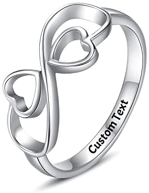 Mütter Ring Mutter Tochter Ringe für Frauen Herz Freundschaft Beste Freundin 2 Bff Beste Freundin Freunde Schwester Mutter Versprechen Frauen Ihre personalisierte gravierte Custom Sterling Silber