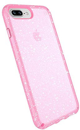 Speck Products Presidio Glitter Case for iPhone 8 Plus, iPhone 7 Plus, and iPhone 6/6S Plus - Bulk Packaging - Bella Pink/Gold Glitter Clear
