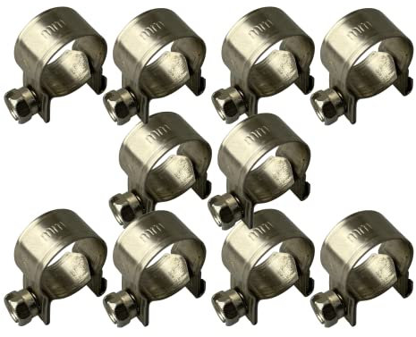 Boltza® Stainless Steel SS304 Mini Fuel Hose Line Pipe Clips x10 (9-11mm)