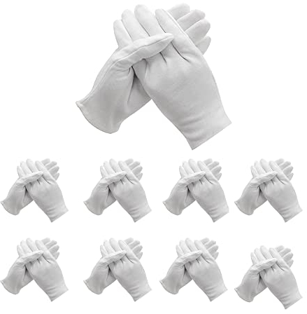 48 Stück weiße Baumwollhandschuhe für trockene Hände, feuchtigkeitsspendend, kosmetisches Ekzem, Hand- Spa und Schmuckinspektion, weiches, atmungsaktives, waschbares und dehnbares Tuch für Mehrzweck