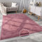 Paco Home Teppich Wohnzimmer Kunstfell weich waschbar modern elegant pflegeleicht Felloptik Uni Seidenglanz flauschig Kurzflor, Grösse:60x90 cm, Farbe:Lila Rosa