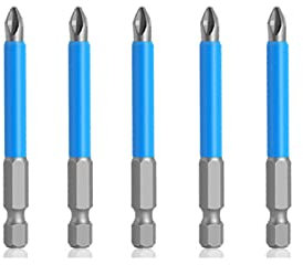 5 Pcs 70mm Screwdriver Bit Set, PH2 Impact Screwdriver Driver Bits, 1/4 Hex Shank, Anti Slip Phillips Cross Head Drill Bits for Electric Hand Screwdrivers