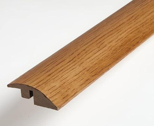 Adjustable 14mm to 18mm Ramp Reducer Threshold Door Bar for Solid & Engineered Wood Flooring (Golden Oak)
