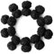 HONEY BEAR 5 Paar Herren/Damen Seide Stoff Knoten Seidenknoten Manschettenknöpfe Set (Schwarz ohne Box)