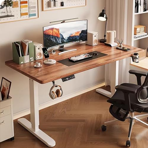 DETMOL Stehpult,höhenverstellbar,elektrischer Stehpult mit Kopfhörerhaken und Getränkehalter,Stehpult für Heimbüro,Computertisch,Speichervoreinstellung,Tischstärke 18 mm,80 x 60 cm
