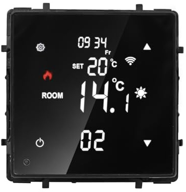 CNBINGO WLAN-Steuerungsmodul eignet sich für Wasser-Fußbodenheizungen, Elektrische Fußbodenheizungen, Gasherde und Wandkessel. Inklusive 3 m Externem Temperatursensor, Schwarz