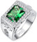 Yaresul 8 * 10mm Vintage Smaragd Ringe für Männer 925 Sterling Silber Bands für Männer gepflastert weißen Cubic Zirkonia Cocktail Ring Männer Hochzeit Ring Band Größe 57(18.1)