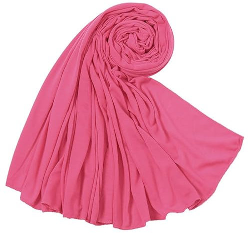 WANSSY® Damen Uni Farbe muslimisch Hijab Kopftuch Jersey Baumwollmischung modern islamische Kopftücher (Pink)