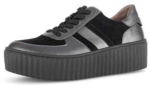 Gabor Damen Low-Top Sneaker, Frauen Halbschuhe,Best Fitting,Sportschuhe,Freizeitschuhe,Turnschuhe,Laufschuhe,altsilb./schw(schw,42.5 EU / 8.5 UK