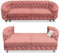 SILKMARKS® Chesterfield Sofa mit Schlaffunktion - 3-Sitzer Sofa - Premium Komfort - Wasserabweisender und kratzfester Samt - Couch mit extra Stauraum - Elegantes Design (Koralle)