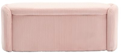 Générique Banc de Rangement en Tissu côtelé, avec Couvercle rembourré et Coffre de Rangement Banquette Bout de Lit Bout de canapé Meuble Chausse-Chaussures Malle de Rangement Banc d'entrée (Rose)