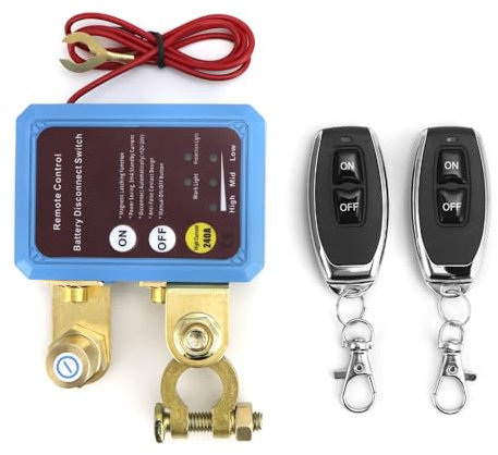 QWORK® Staccabatteria Auto, 12V 240A Staccabatteria, Stacca Batteria Remoto senza Fili Auto, per Auto, Camion, Camper