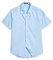 HISDERN Men's Shirt Short Sleeve Oxford Light Blue Formal Shirt for Men Summer Solid Regular Fit Button Down with Pocket, M