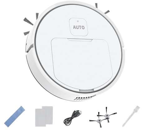 Barrendero robótico eficiente – Robot de limpieza alimentado por USB, compañero robótico de limpieza de suelos | Robot aspirador recargable con filtro Hepa, accesorios de limpieza para el hogar