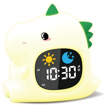 groov e Cuties Alarm Clock with LED Night Light, White Noise & Sleep Training - Rory Dinosaur
