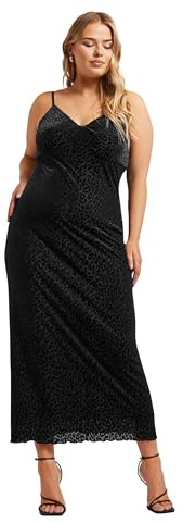 Yours London Curve Animal Velour Maxi Slip Dress - Women's - Plus Size Curve