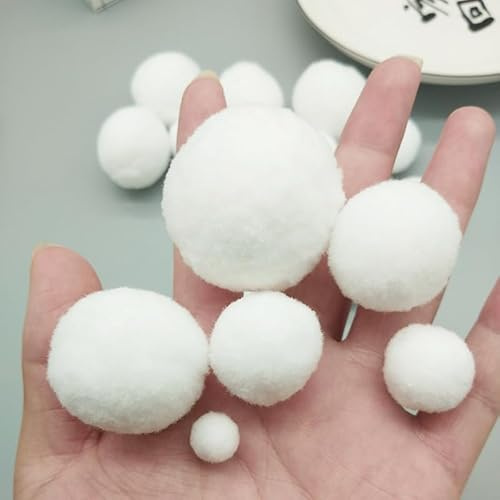 WANYI 20 Stück 4CM Pompons zum Basteln Weiß Bommel Mini Pom Pom Bälle Flauschigen Filzkugeln Plüschbälle für DIY Kreative Handwerk Weihnachtsdeko Kleidung Vorhänge
