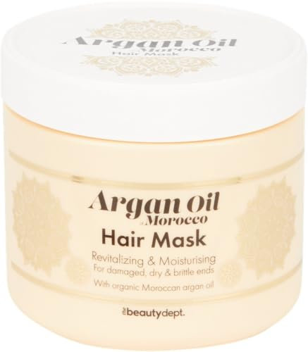 Arganöl Haarmaske von Beauty Dept, 500 ml, revitalisierend & feuchtigkeitsspendend für beschädigtes, trockenes Haar