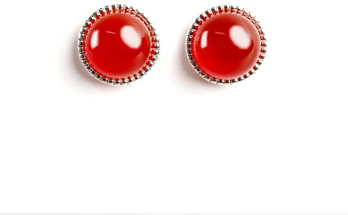 Roter Achat Ohrstecker im Sonnenuntergangsdesign 14K vergoldet mit 925 Silbernadeln für Damen