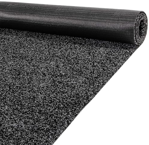 ANRO Teppich Läufer Schmutzfangmatte Sauberlaufmatte Fußmatte Indoor Outdoor Flur Eingang Oskar 200 x 80 cm Schwarz