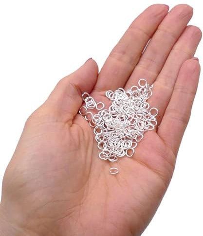 Silver Plated Jump Rings 5mm 400pcs (0.7mm Thickness) for Jewellery Making, Strong Open Jump Rings for Connecting Clasps, Pendants and Findings, Essential Beading Supplies