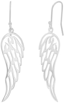 Amor Ohrhänger 925 Sterling Silber Damen Ohrschmuck, 5,5 cm, Silber, Flügel, Kommt in Schmuck Geschenk Box, 9173082