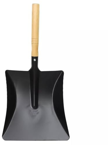 Garden Mile Strong Large Metal Dustpan with Wooden Handle 8 Inch-Wide Metal Coal Shovel Gardening Fire Dust Ash Pan Large Coal Scoop Outdoor Dust Pan Garden Scoop Fireplace Snow Shoveling Yard Work