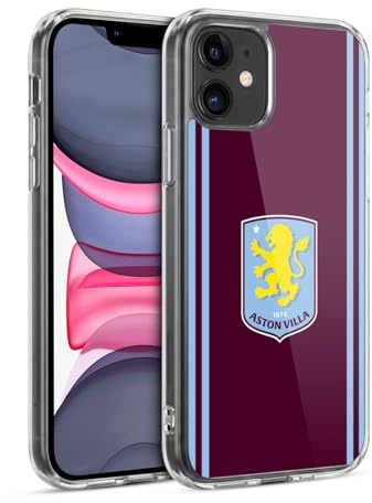 Head Case Designs Officially Licensed Aston Villa Football Club Home 2024/25 Crest Kit Gel Case [Military Grade Protection] Compatible with Apple iPhone 11 and Compatible with MagSafe