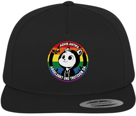 Generisch ADHS Antifa - abgelenkt und trotzdem da Regenbogen - Premium Snapback Cap Mütze gegen Rechts
