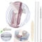 40 OZ Lid Leakproof Detachable Compatible with Stanley Cup 40 OZ with Straw and Lid Reusable Straw Cover Fit for Stanley Accessories Flip Straw (Rose Quartz)