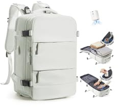 SZLX Vacuum Backpack Travel Bag with Pump Ryanair Cabin Bags 40x30x20 | Travel Backpack Cabin Size Wizzair Ryanair Cabin Bags 40x30x20 Underseat Carry-ons Easyjet Laptop Rucksack 14 inch Women Mens