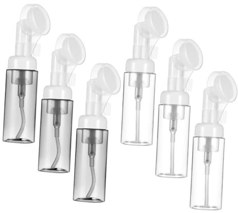 iplusmile 6piezas Garrafas De Espuma con Bomba Cepillo Facial Botella De Champú Ligera